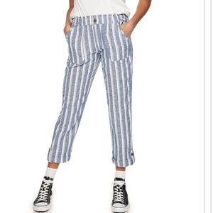 NWT SO Juniors Navy and White Tapered Leg Pants